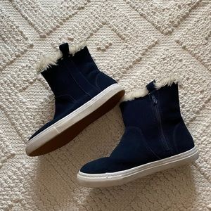 Zara blue suede sneaker boots size 38